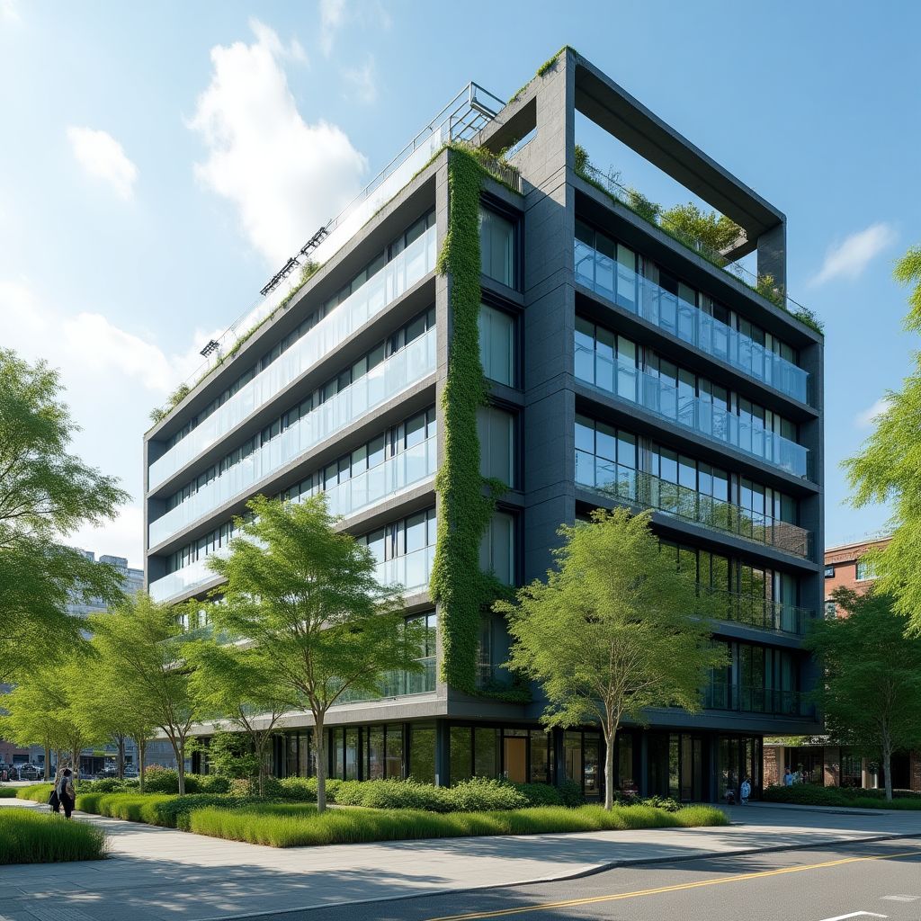 Moderne bæredygtigt kontorbyggeri